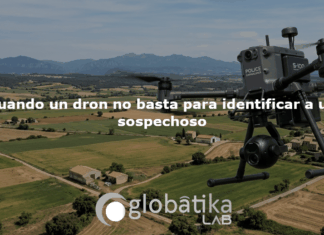 Cuando un dron no basta para identificar a un sospechoso Imagen de dron sobrevolando el campo