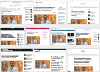 Cómo el airbag y la tecnología evitan una condena injusta mediante las pruebas digitales Collage de imágenes de diferentes medios de comunicación donde aparece GlobátiKa Peritos Informáticos
